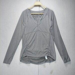 Athleta Long Sleeve Half Zip Rouched Running Top Thumbholes Womens Small